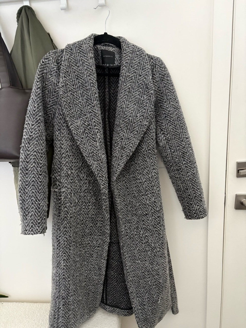 Dynamite Gray Herringbone Coat